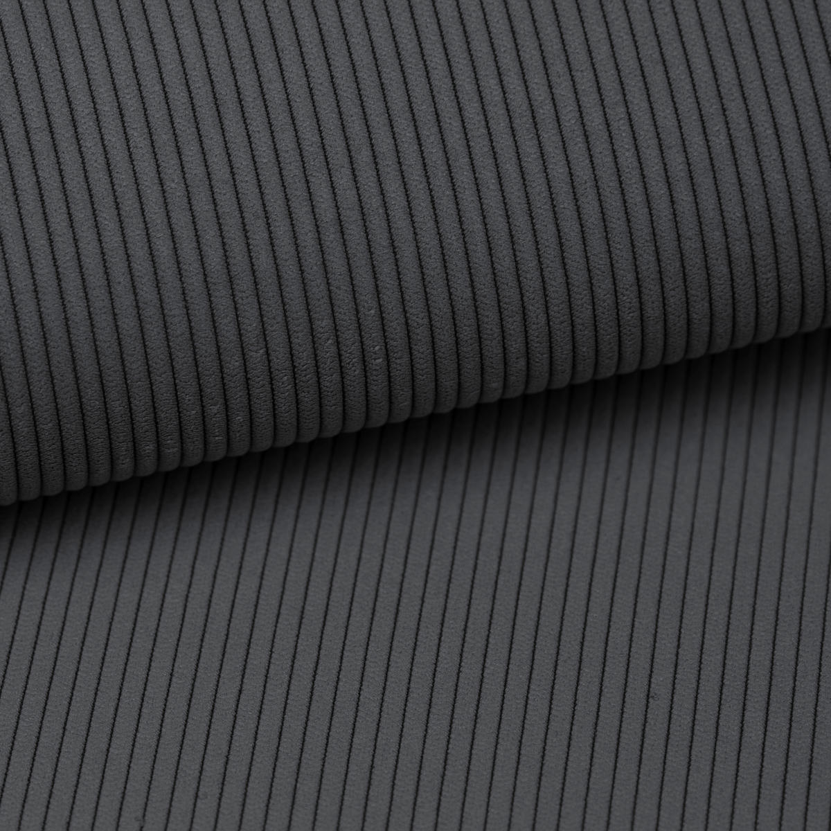 SCHLAFSOFA  mit Stoffauswahl, Schlafen auf Sitzhöhe, Rücken echt Cord Dunkelgrau  - Dunkelgrau/Schwarz, Design, Kunststoff/Textil (250/92/105cm) - Carryhome