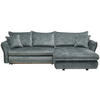 ECKSOFA in Chenille Salbeigrün  - Salbeigrün/Schwarz, Konventionell, Kunststoff/Textil (275/180cm) - Stylife