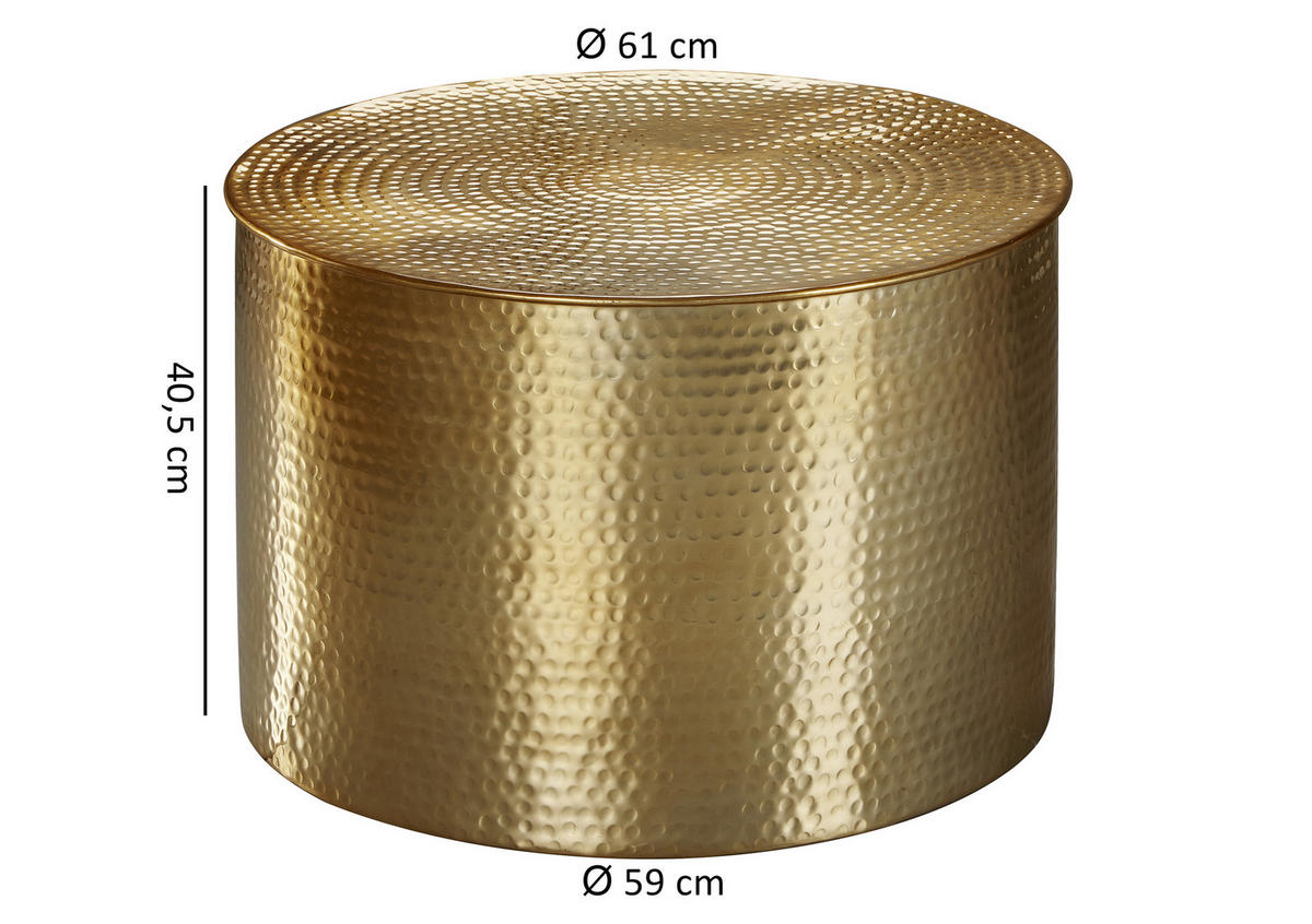 DOHÁNYZÓASZTAL fém 61/61/40,5 cm   - arany, Lifestyle, fém (61/61/40,5cm) - MID.YOU