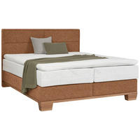 BOXSPRINGBETT 160/200 cm  in Orange, Eichefarben  - Eichefarben/Orange, Natur, Holz/Textil (160/200cm) - Valnatura