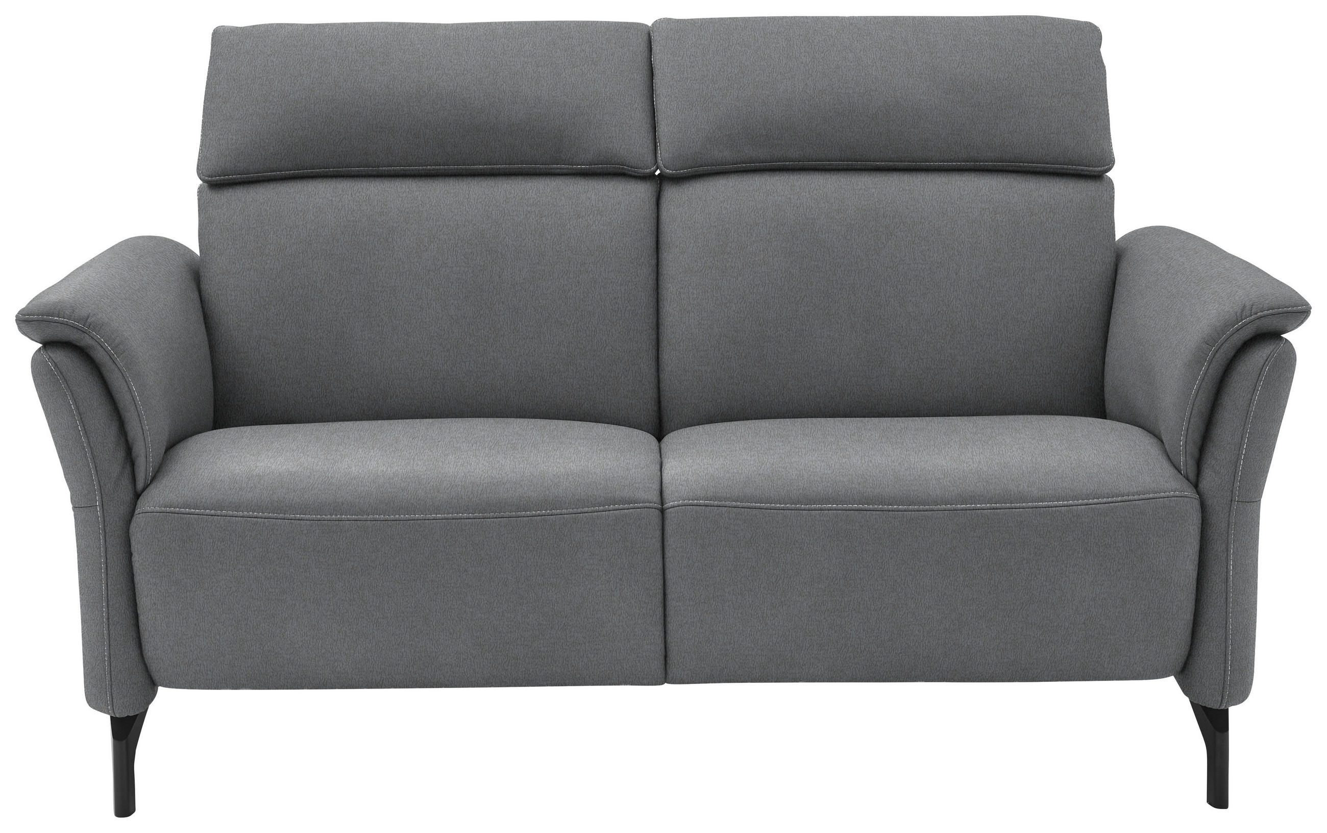2-SITZER-SOFA in Mikrofaser Grau  - Schwarz/Grau, Konventionell, Textil/Metall (178/103/95cm) - Dieter Knoll