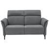 2-SITZER-SOFA in Mikrofaser Grau  - Schwarz/Grau, KONVENTIONELL, Textil/Metall (178/103/95cm) - Dieter Knoll
