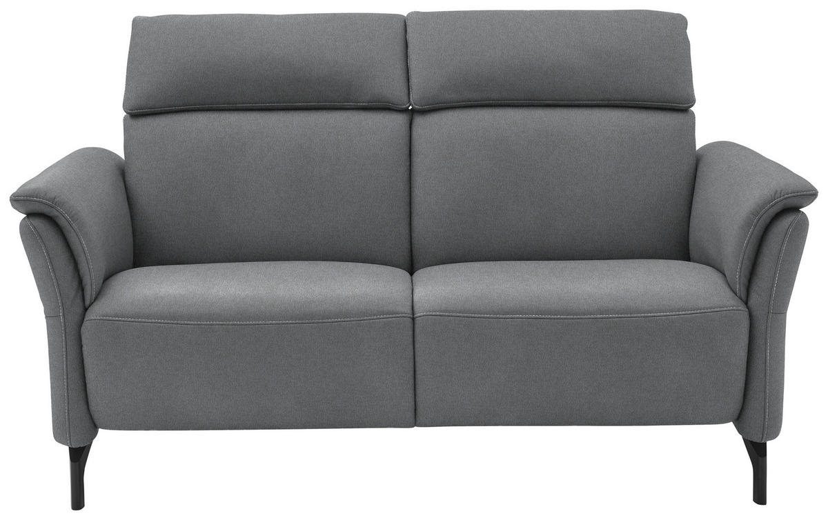 2-SITZER-SOFA in Mikrofaser Grau  - Schwarz/Grau, KONVENTIONELL, Textil/Metall (178/103/95cm) - Dieter Knoll
