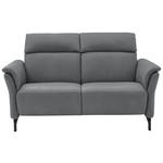 2-SITZER-SOFA in Mikrofaser Grau  - Schwarz/Grau, KONVENTIONELL, Textil/Metall (178/103/95cm) - Dieter Knoll