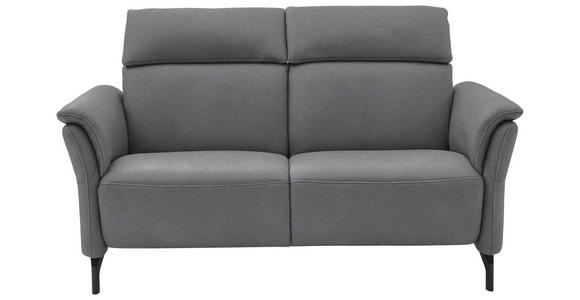 2-SITZER-SOFA in Mikrofaser Grau  - Schwarz/Grau, KONVENTIONELL, Textil/Metall (178/103/95cm) - Dieter Knoll