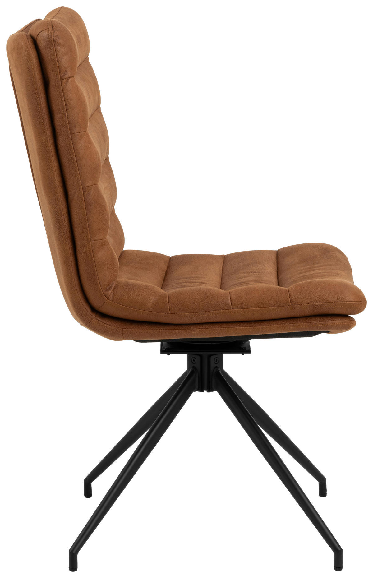 STUHL Lederlook Schwarz, Cognac  - Cognac/Schwarz, Design, Textil/Metall (62/97/59cm) - Carryhome