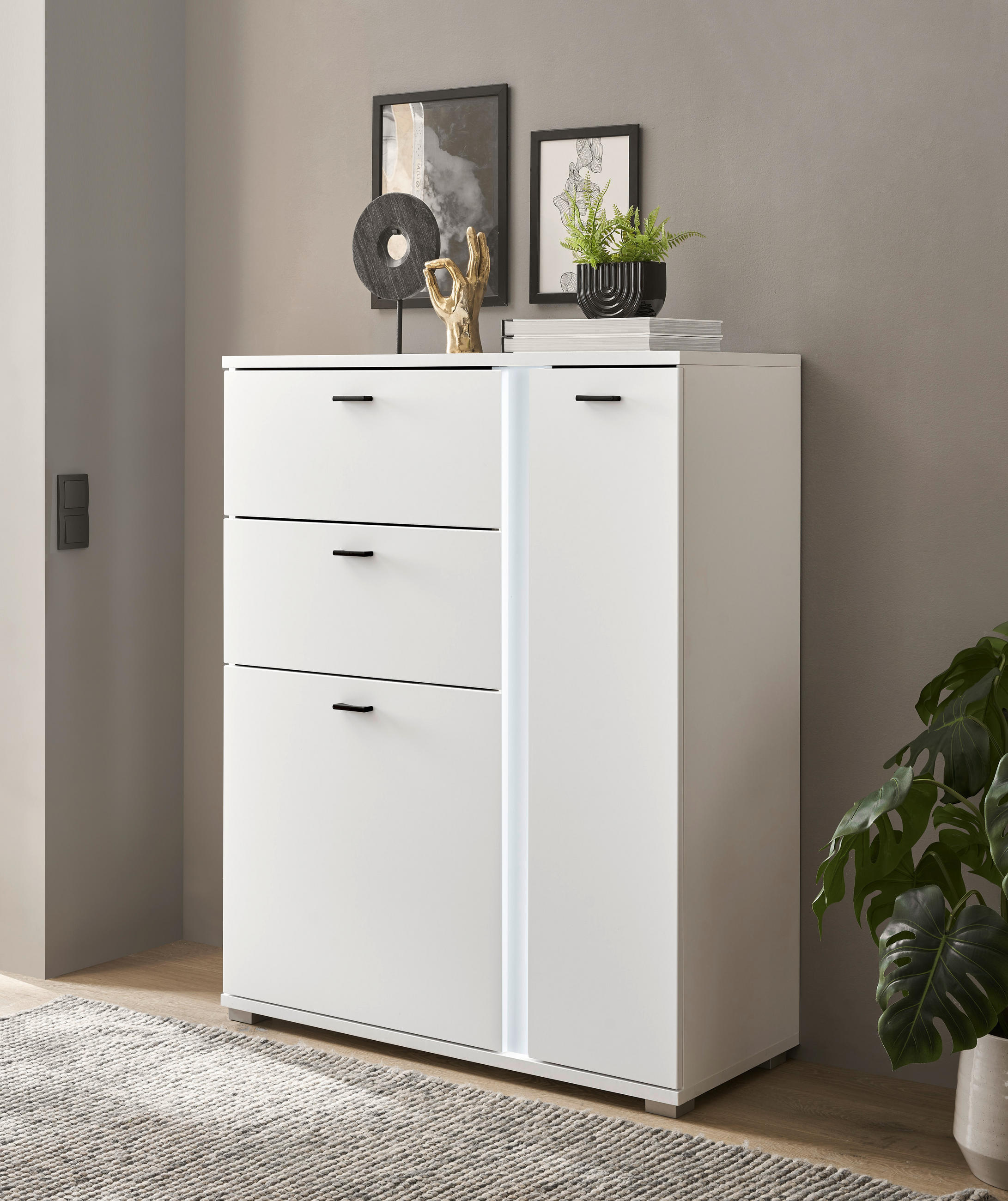 HIGHBOARD  in 100/125/42 cm  - Silberfarben/Schwarz, Design, Holzwerkstoff/Kunststoff (100/125/42cm) - MID.YOU