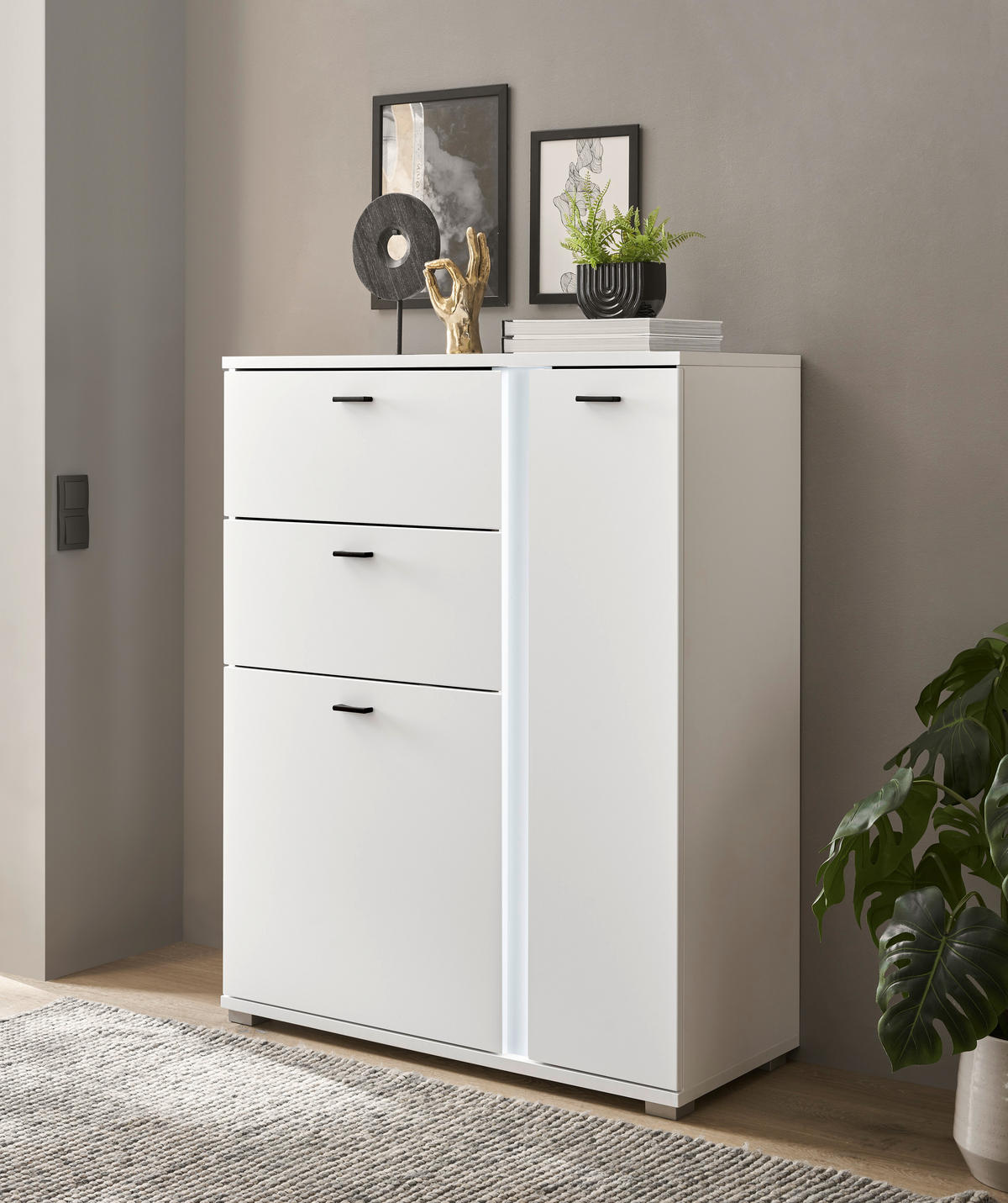 HIGHBOARD  in 100/125/42 cm  - Silberfarben/Schwarz, Design, Holzwerkstoff/Kunststoff (100/125/42cm) - MID.YOU