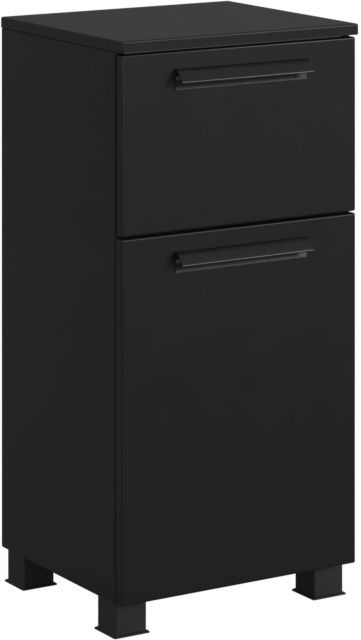 UNTERSCHRANK 40/79/35 cm   - Schwarz, KONVENTIONELL, Holzwerkstoff/Kunststoff (40/79/35cm) - Xora