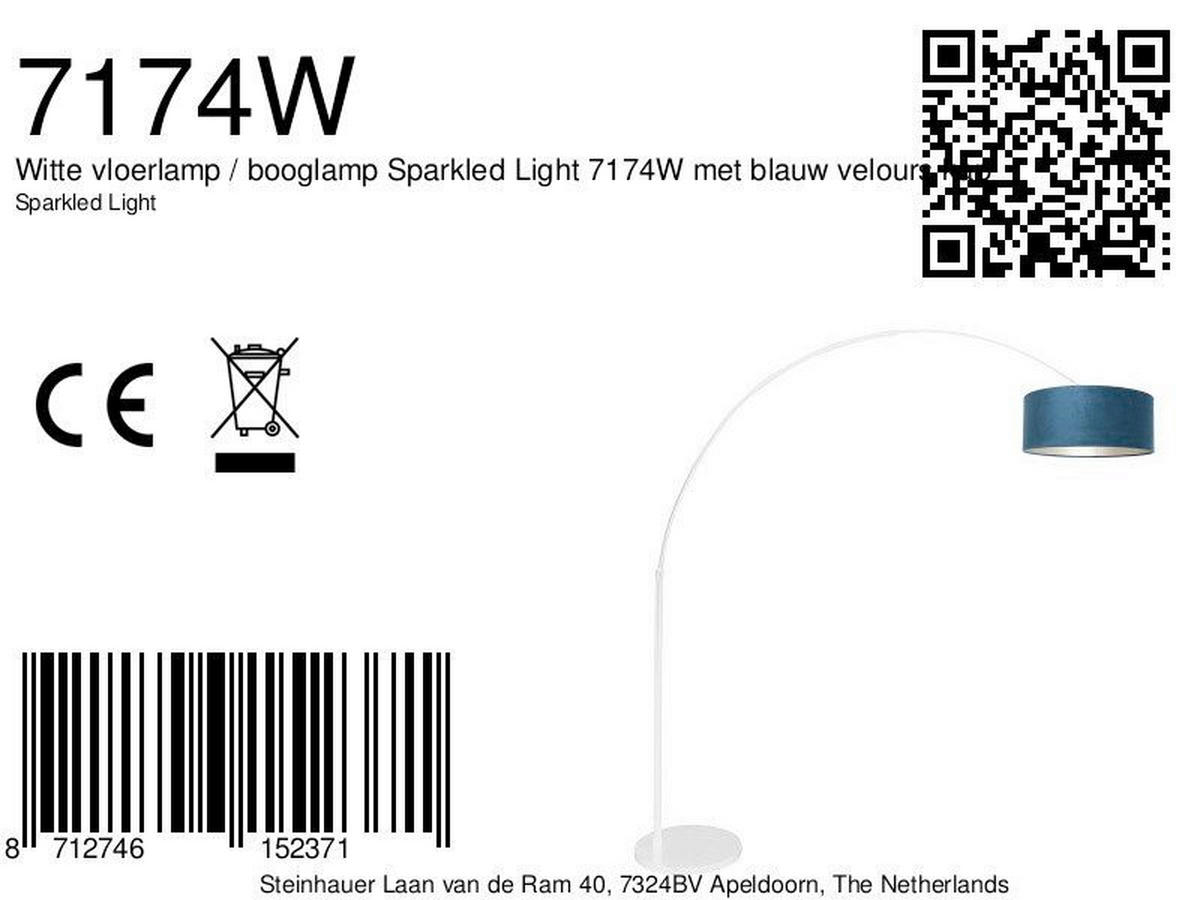 STEHLEUCHTE SPARKLED LIGHT 50/240/230 cm  - Blau/Weiß, Trend, Leder/Metall (50/240/230cm)