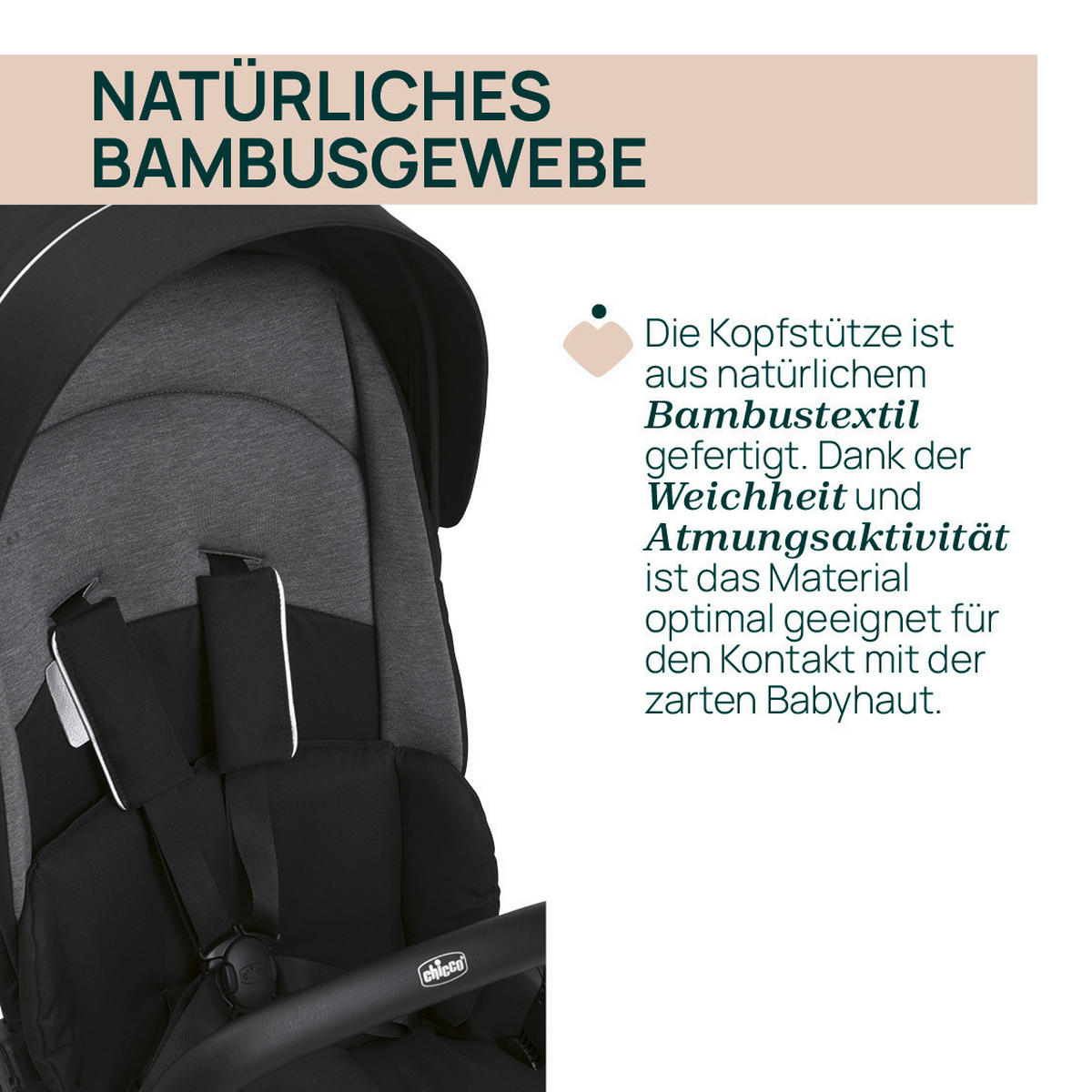 BUGGY One4ever Lounge  - Schwarz, Basics, Textil/Metall (51/99-109/78cm) - Chicco