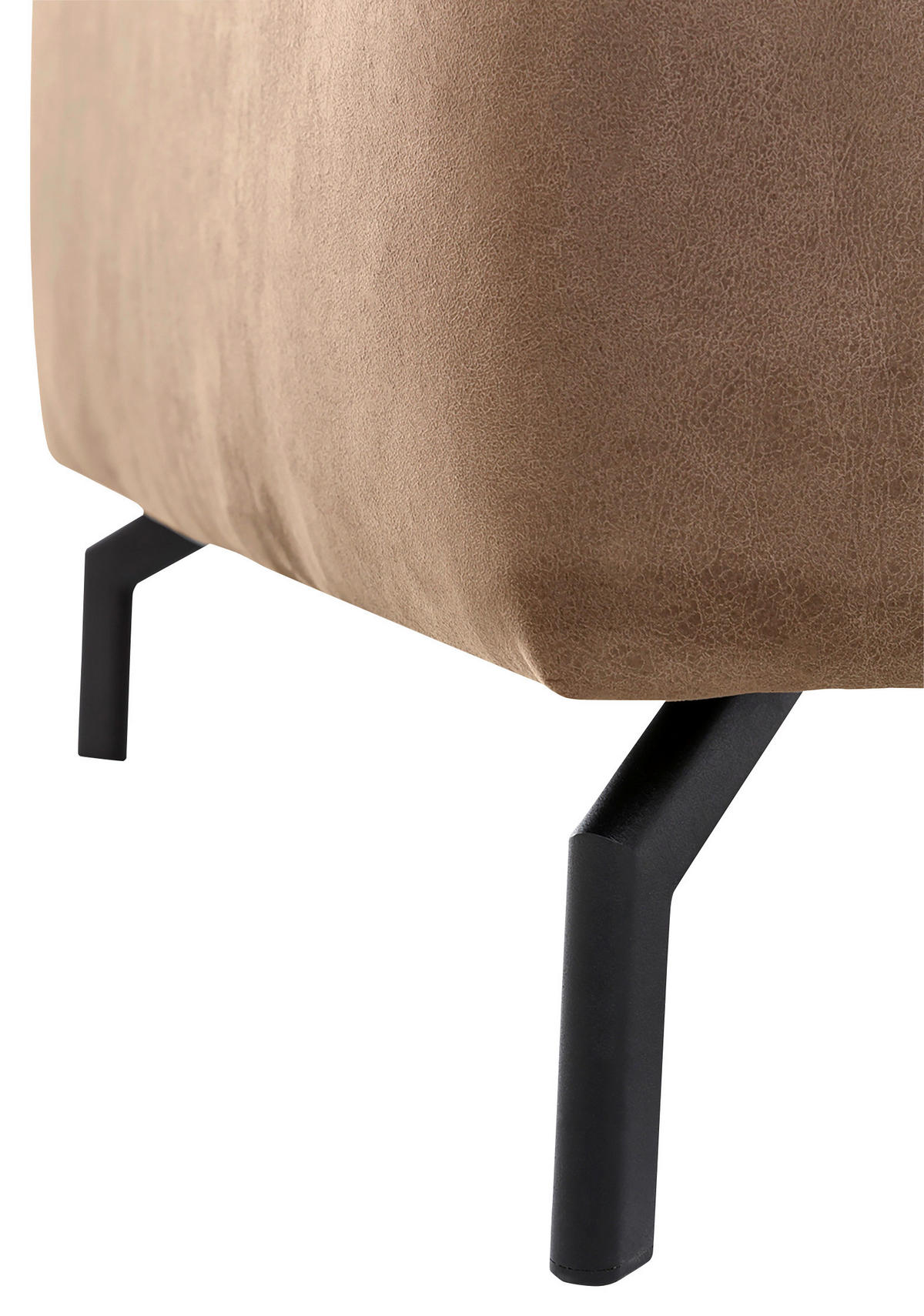 ECKSOFA CALIFORNIA Braun Mikrofaser  - Schwarz/Braun, MODERN, Textil/Metall (305/233cm) - Trendmanufaktur