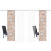 FLÄCHENVORHANG  4 Stück  halbtransparent   60/245 cm  - Naturfarben/Weiß, Design, Textil (60/245cm)