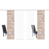 FLÄCHENVORHANG  4 Stück  halbtransparent   60/245 cm  - Naturfarben/Weiß, Design, Textil (60/245cm)