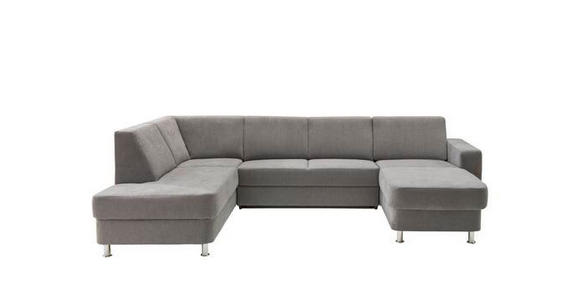 WOHNLANDSCHAFT in Chenille Grau - Chromfarben/Multicolor, Design, Kunststoff/Textil (198/301/165cm) - Xora