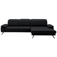 ECKSOFA in Echtleder Anthrazit  332/193 cm  - Anthrazit/Schwarz, Design, Leder/Metall (332/193cm) - Dieter Knoll