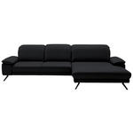 ECKSOFA in Echtleder Anthrazit  - Anthrazit/Schwarz, Design, Leder/Metall (332/193cm) - Dieter Knoll