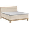 BOXSPRINGBETT 180/200 cm,  in Beige, gepolstertes Kopfteil, Topper, Matratzen, H2 + H2 = mittel  - Eichefarben/Beige, KONVENTIONELL, Holz/Textil (180/200cm) - Valnatura
