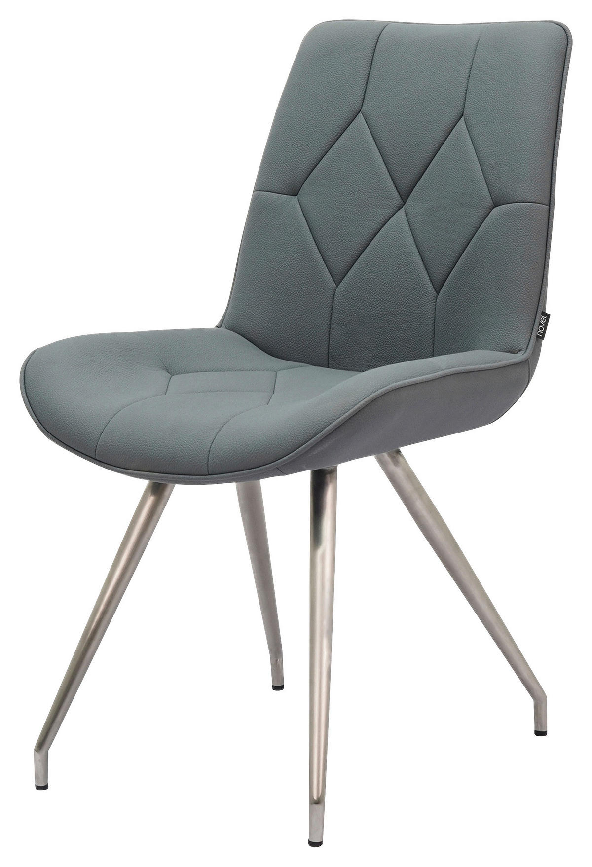 STUHL  in Edelstahl Webstoff Metall, Textil  - Edelstahlfarben/Grau, Design, Textil/Metall (51/89/66cm) - Novel