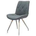 STUHL  in Edelstahl Webstoff Metall, Textil  - Edelstahlfarben/Grau, Design, Textil/Metall (51/89/66cm) - Novel