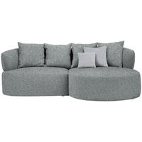 ECKSOFA in Flachgewebe Grau, Grün  235/166 cm  - Hellgrau/Schwarz, MODERN, Kunststoff/Textil (235/166cm) - Hom`in