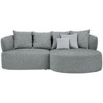 ECKSOFA in Flachgewebe Grau, Grün  235/166 cm  - Hellgrau/Schwarz, MODERN, Kunststoff/Textil (235/166cm) - Hom`in