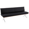 SITZBANK 214/88/66 cm  in Schwarz, Nussbaumfarben, Nickelfarben  - Edelstahlfarben/Nussbaumfarben, Design, Holz/Textil (214/88/66cm) - Koinor