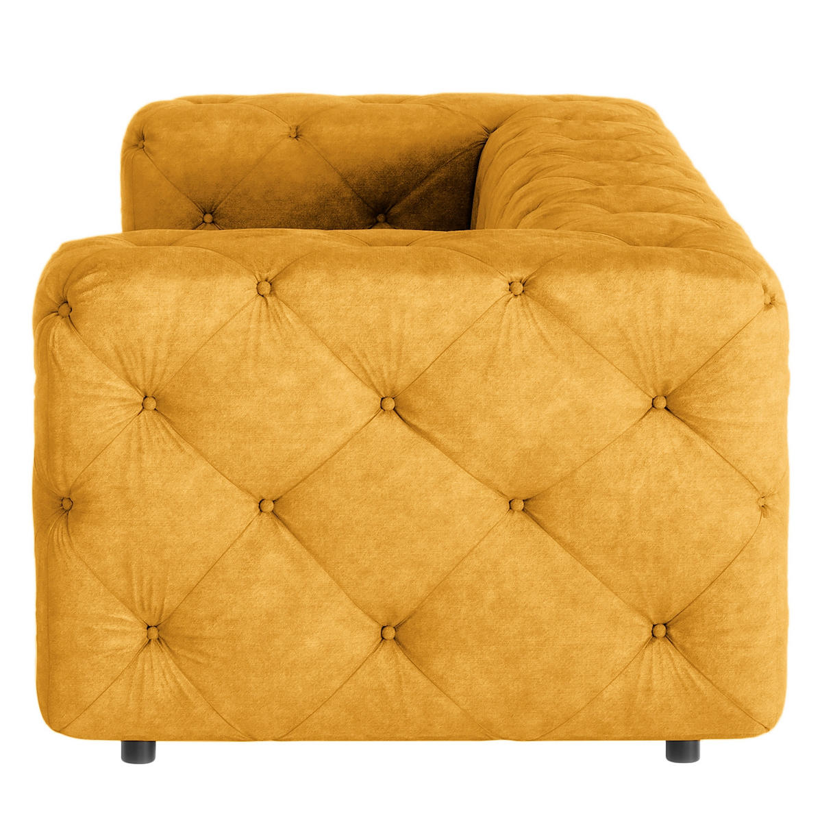 3-SITZER-SOFA Mikrofaser Senfgelb  - Senfgelb/Schwarz, Design, Kunststoff/Textil (230/71/100cm) - P & B