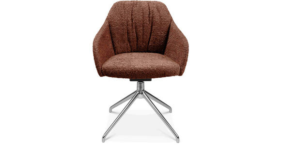 ARMLEHNSTUHL in Aluminium Bouclé - Alufarben/Kupferfarben, Design, Textil/Metall (58/81,5-84,5/60cm) - Johann Jakob