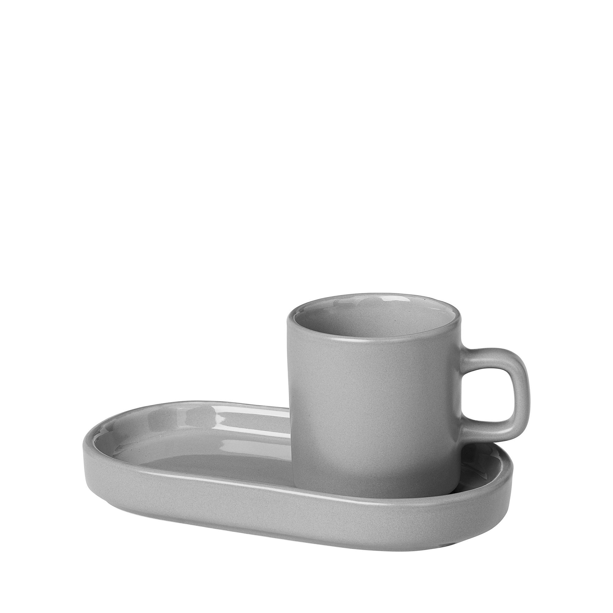 TASSENSET 4-teilig  - Hellgrau, Design, Keramik (5/7,5cm) - Blomus
