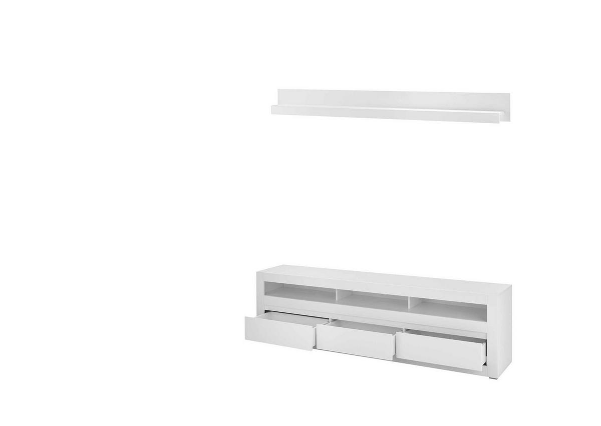 WOHNWAND 2-teilig  in Weiß, Eichefarben  217/170/42 cm  - Eichefarben/Weiß, Design, Holzwerkstoff (217/170/42cm) - MID.YOU