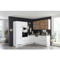 ROHOVÁ KUCHYNĚ SILVIO 265 - šedá/bílá, Design, kompozitní dřevo (265/210cm) - Celina