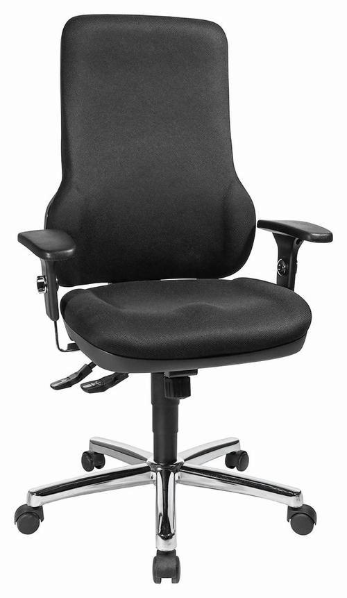 DREHSTUHL  in Webstoff Schwarz, Alufarben  - Schwarz/Alufarben, Konventionell, Kunststoff/Textil (60/110-121/49cm) - Topstar