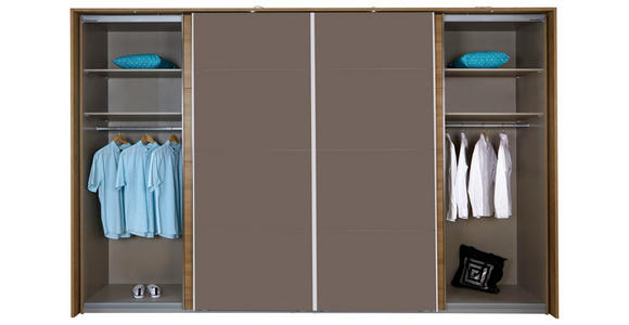 Schwebetürenschrank Bensheim B:361cm Weiß/wotan Eiche Dekor - Eichefarben/Weiß, MODERN, Holzwerkstoff (361/211/62cm) - James Wood