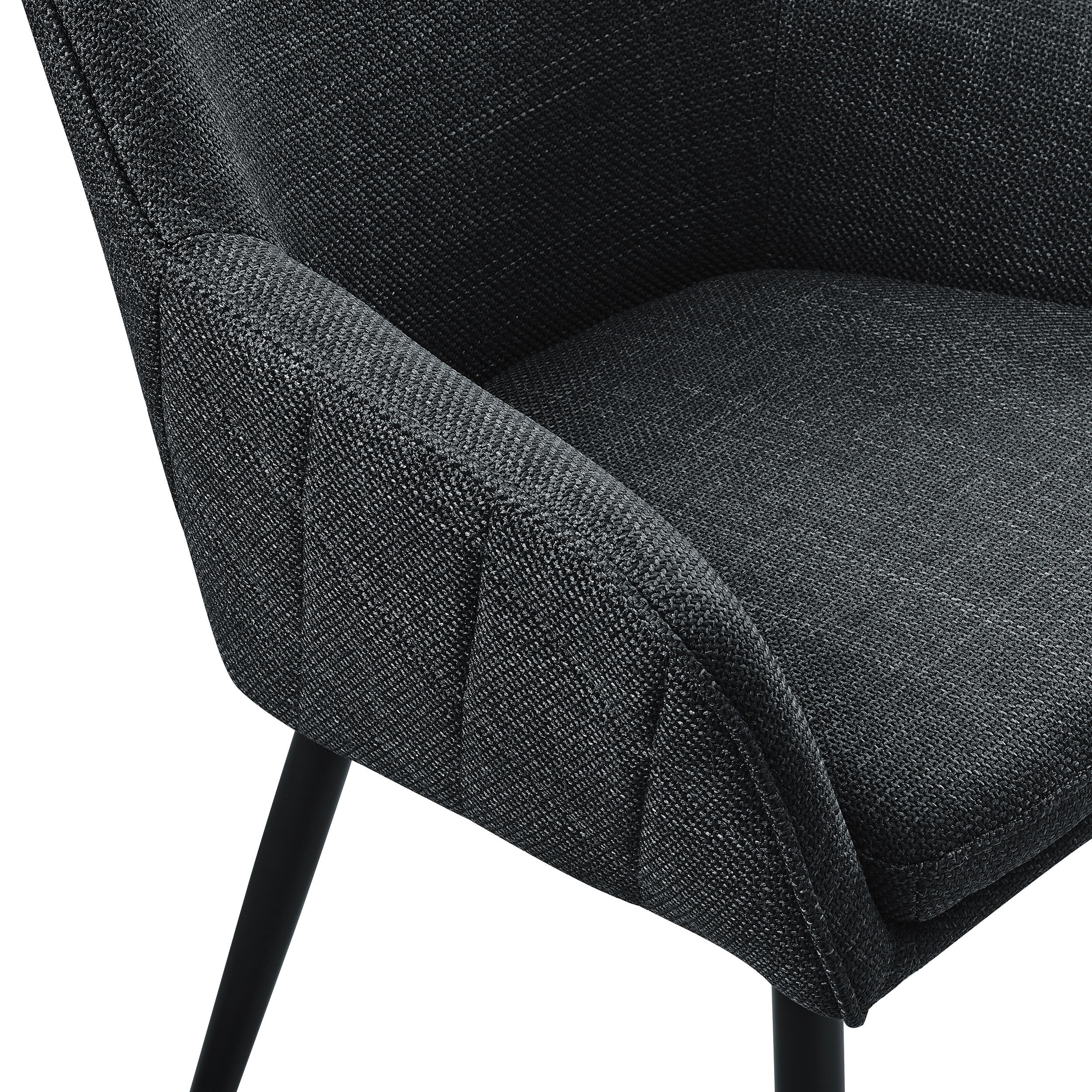 ARMLEHNSTUHL  in Struktur  - Anthrazit/Schwarz, MODERN, Textil/Metall (61/85/60cm) - Livetastic