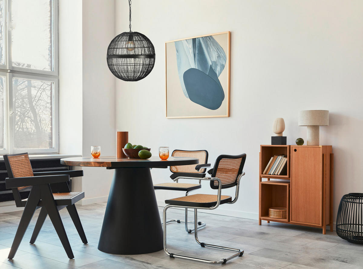 HÄNGELEUCHTE 50/120 cm   - Schwarz, Basics, Metall (50/120cm) - Globo
