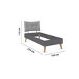 BETT 90/200 cm  in Grau  - Wildeiche/Grau, Design, Holz/Holzwerkstoff (90/200cm) - Carryhome