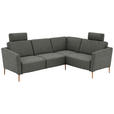 ECKSOFA  in Flachgewebe Grau  238/186 cm  - Eichefarben/Grau, Design, Holz/Textil (238/186cm) - Valnatura