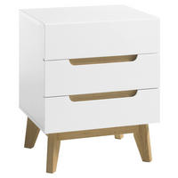 NACHTKÄSTCHEN in Asteiche Weiß, Eichefarben  - Eichefarben/Weiß, Design, Holz/Holzwerkstoff (48/60/40cm)