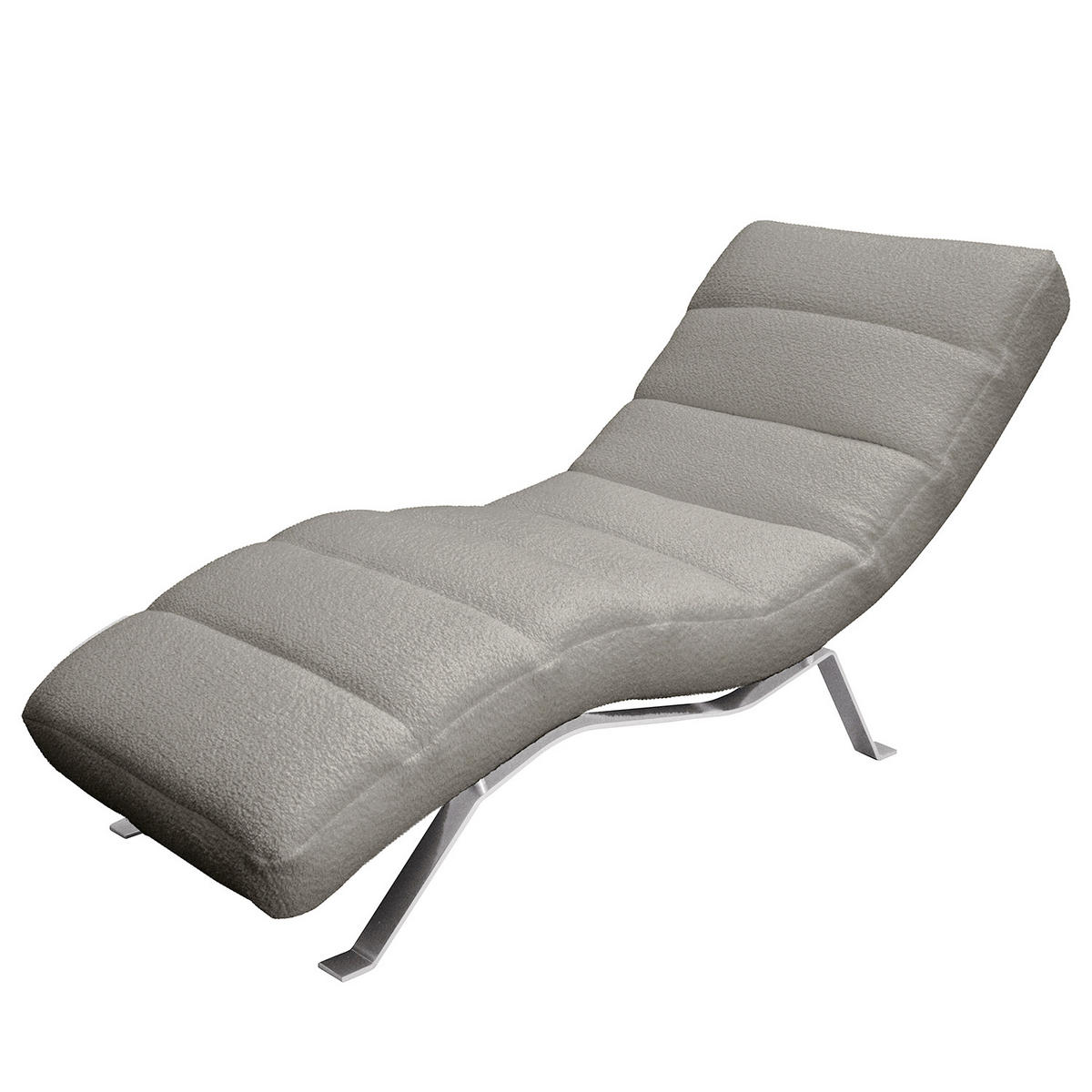 RELAXLIEGE SWING Bouclé Dunkelgrau  - Dunkelgrau/Silberfarben, Design, Textil/Metall (65/65-95/171cm) - Livetastic