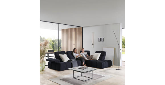 ECKSOFA in Struktur Schwarz 313/233 cm - Schwarz, Design, Kunststoff/Textil (313/233cm) - Emilio Belluti