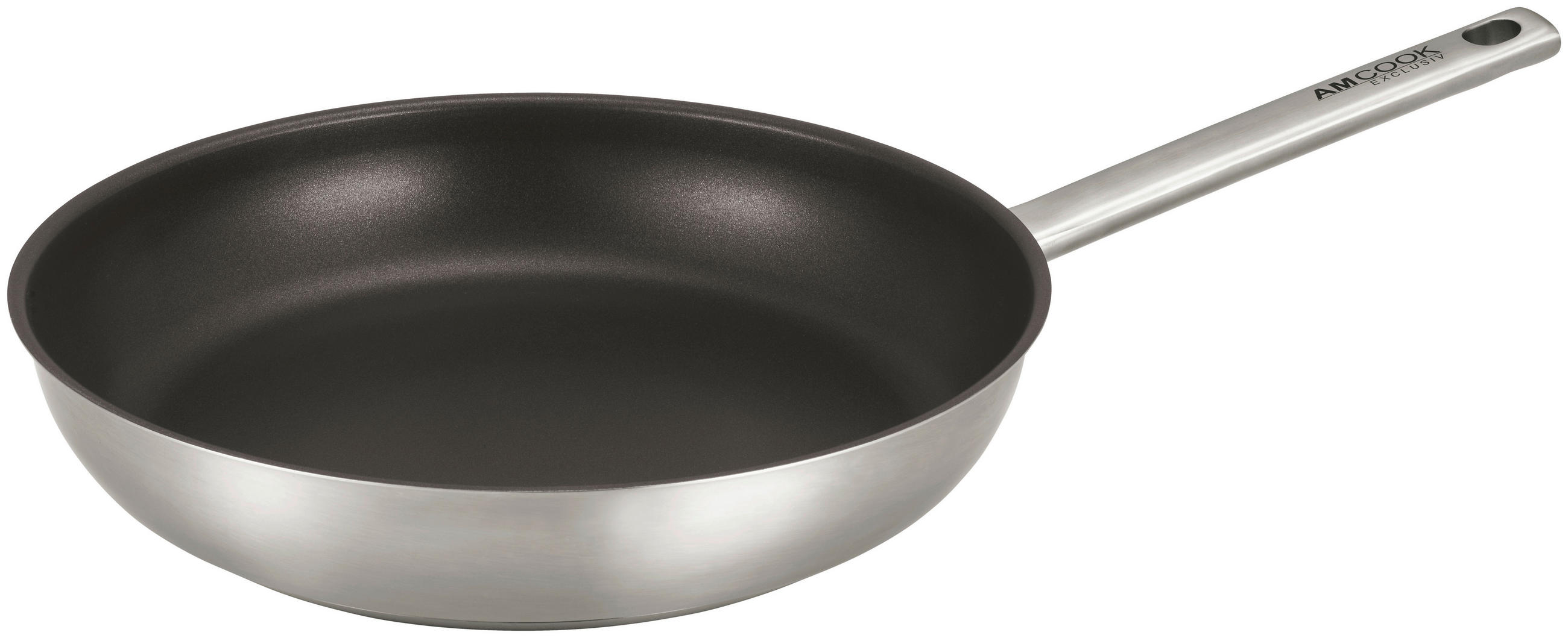 PFANNE Greblon®-Antihaftbeschichtung 28 cm  - Edelstahlfarben/Schwarz, Basics, Metall (28cm) - Am Cook