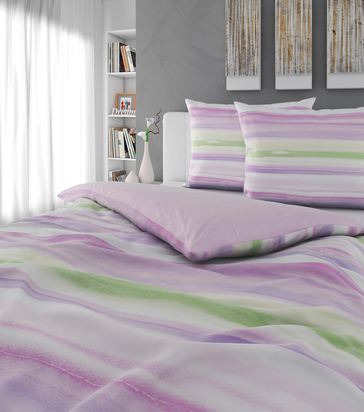 Lenjerie De Pat Cu Două Fețe 220/200 cm  - lila, textil (220/200cm) - Esposa