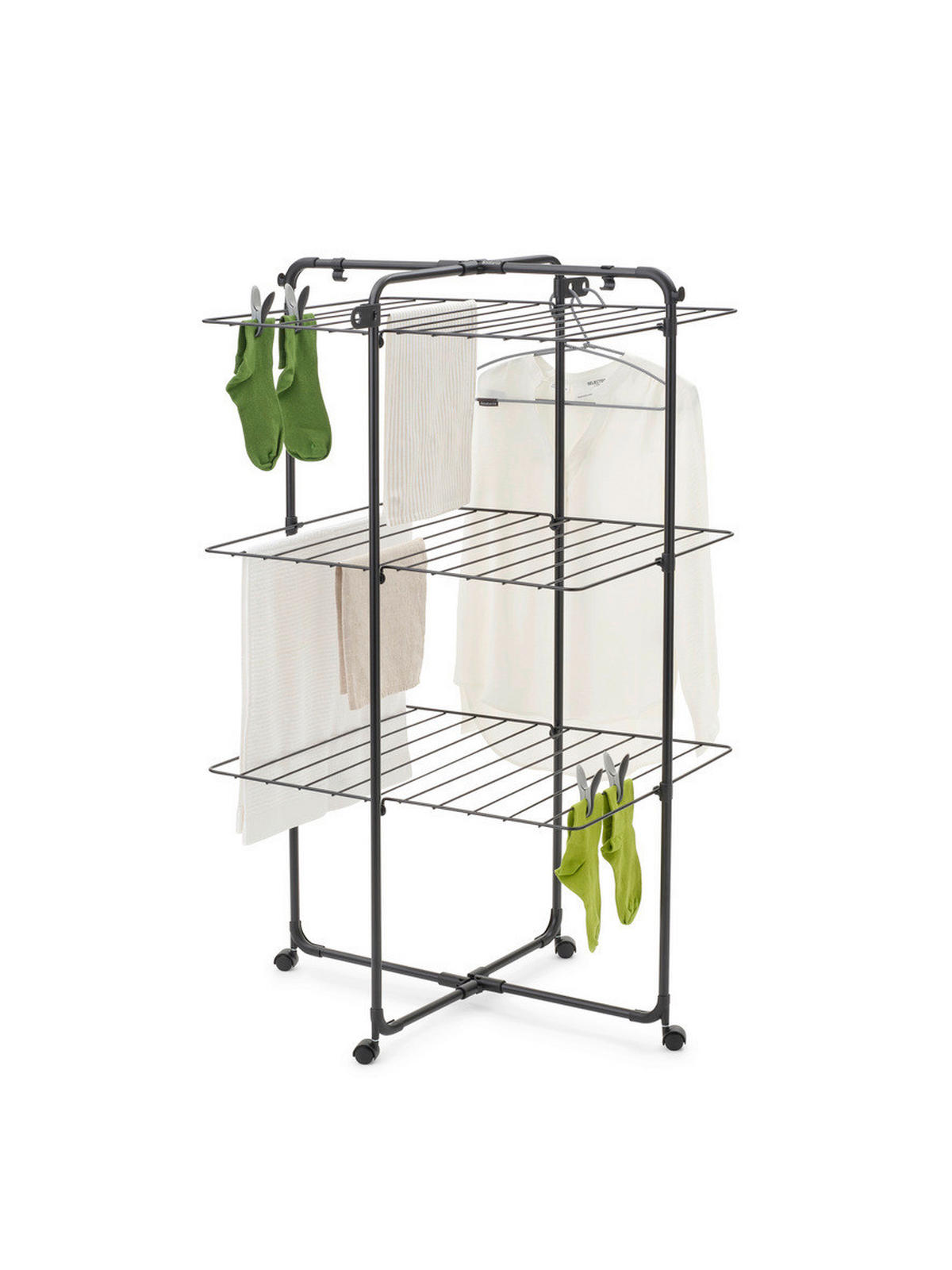 VERTIKALNA SUŠILICA ZA VEŠ - crna, Osnovno, metal (76,2/73,7/125,6cm) - Brabantia