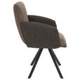 ARMLEHNSTUHL   Webstoff, Mikrofaser  - Schwarz/Braun, Design, Textil/Metall (60/96/61cm) - Linea Natura