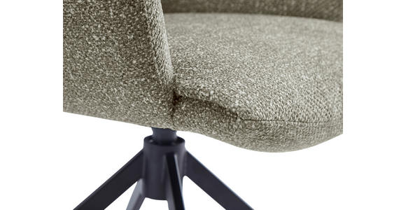 ARMLEHNSTUHL  in Eisen Leinenoptik  - Schwarz/Cappuccino, Design, Textil/Metall (64/86/63cm) - Dieter Knoll