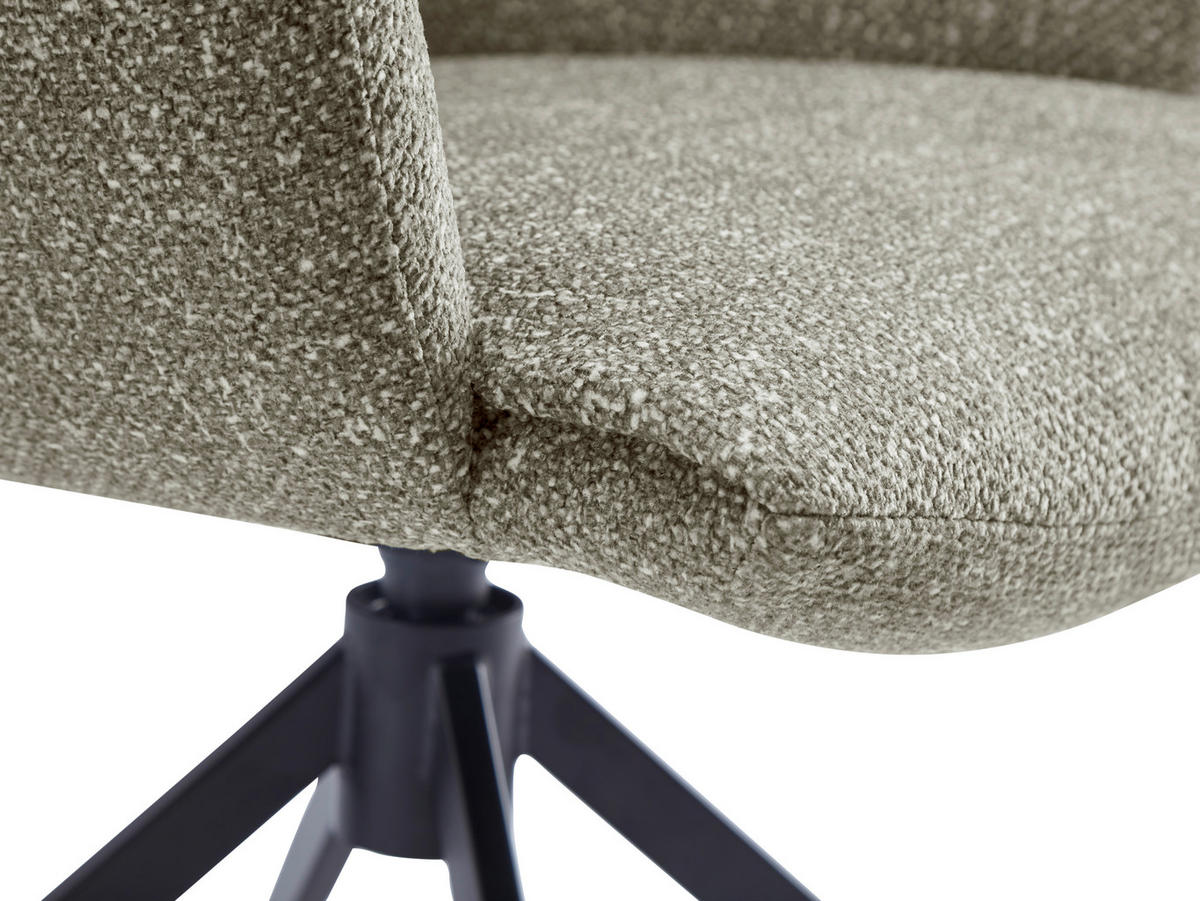 STOL MED ARMSTÖD järn linneimitation  - cappuccino/svart, Design, metall/textil (64/86/63cm) - Dieter Knoll