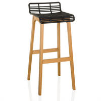 BARHOCKER in Kunststoff Schwarz, Eichefarben  - Eichefarben/Schwarz, MODERN, Holz/Kunststoff (40/88/46cm) - MID.YOU