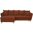 ECKSOFA in Bouclé Rostfarben  - Eichefarben/Rostfarben, KONVENTIONELL, Holz/Textil (284/162cm) - Carryhome