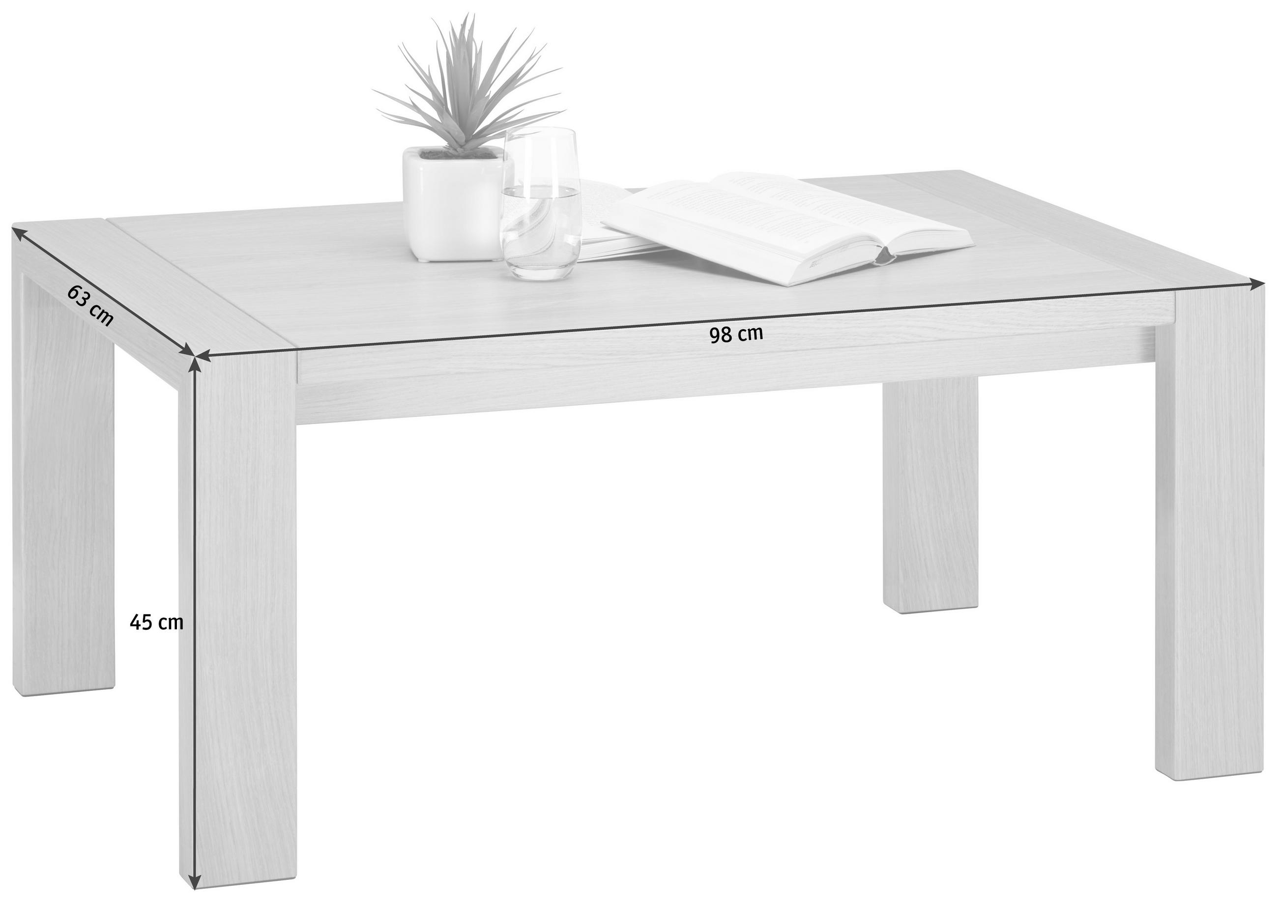 COUCHTISCH in Holz, Glas 98/62,8/45 cm  - Eichefarben, KONVENTIONELL, Glas/Holz (98/62,8/45cm) - Invivus